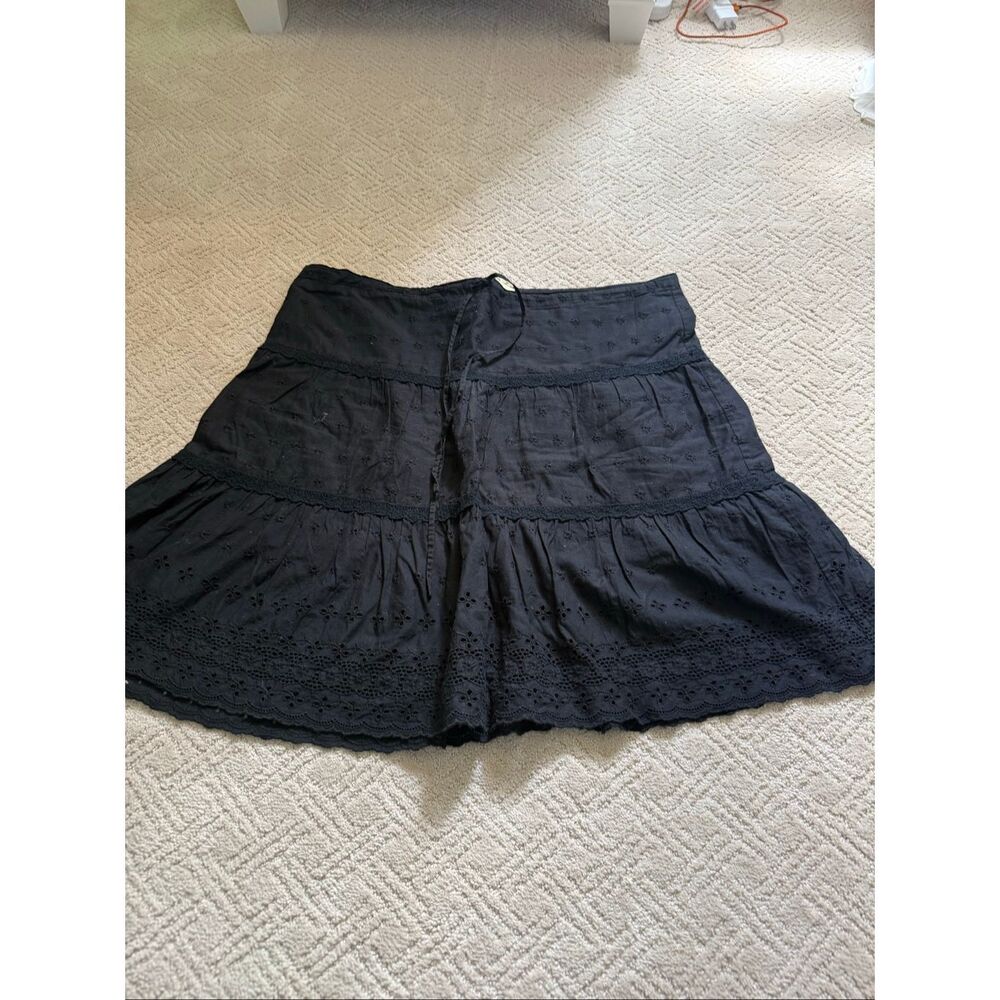 Juicy Couture Black Eyelet Mini Skirt